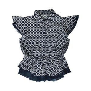 🖤🤍 Short sleeves cinched waist sheer top